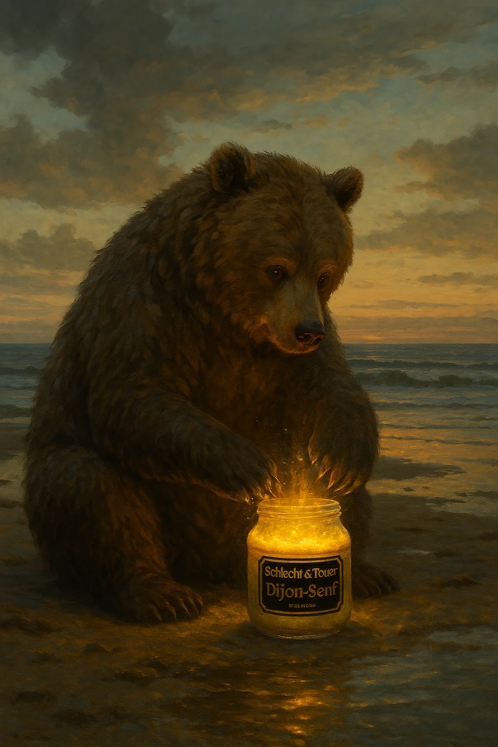 Ein Bär aus Panama stellt Senf bei Ebbe her