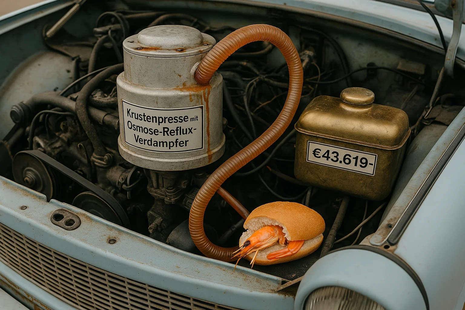 Herr Steins Trabant beim Umbau